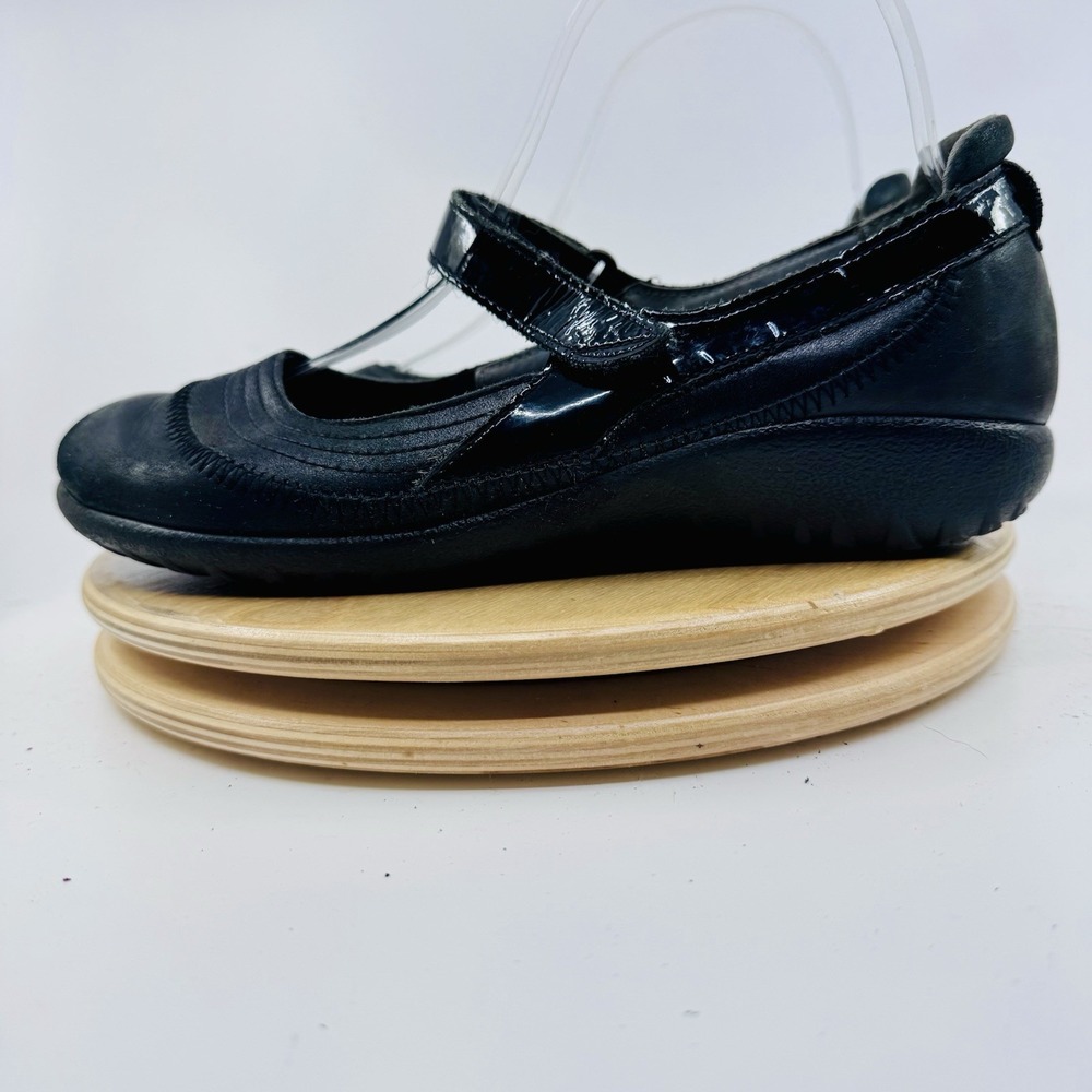 Naot Kirei Mary Jane Shoes Womens 40 US 9 Black Leather Patent Strap Comfort